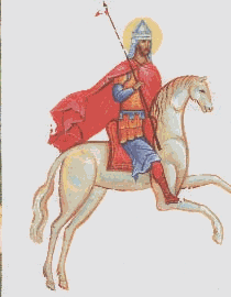 Святой Князь Глеб на белом коне