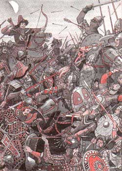 Битва с половцами на реке Альте произошла ночью. Много воинов было побито тогда.